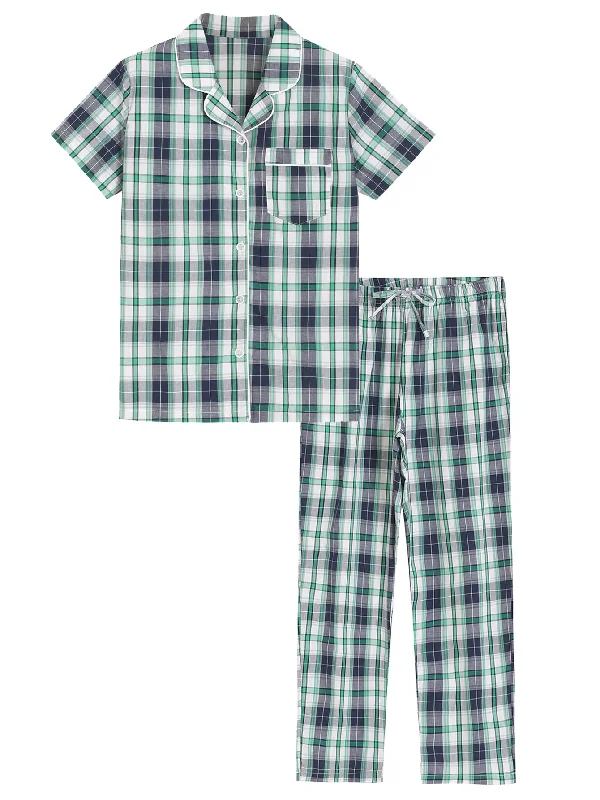 Women's Matching Pjs for Couples Button Down Pajama Sets