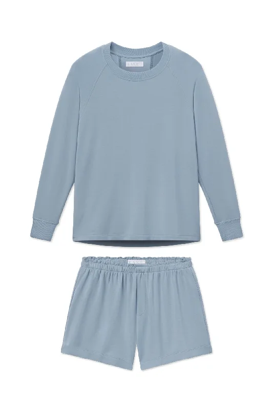 Relax Shorts Set in Dusty Blue