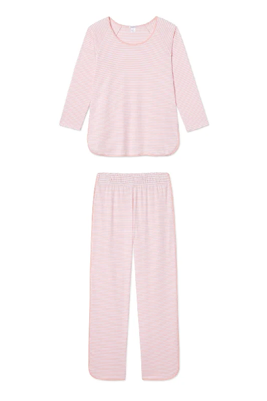 Pima Long-Long Set in English Rose Stripe