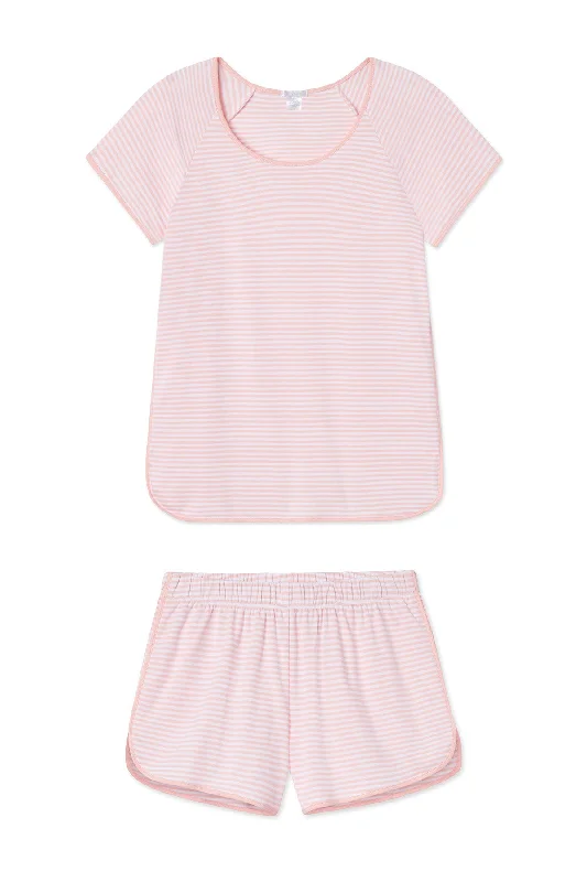 Pima Shorts Set in English Rose Stripe