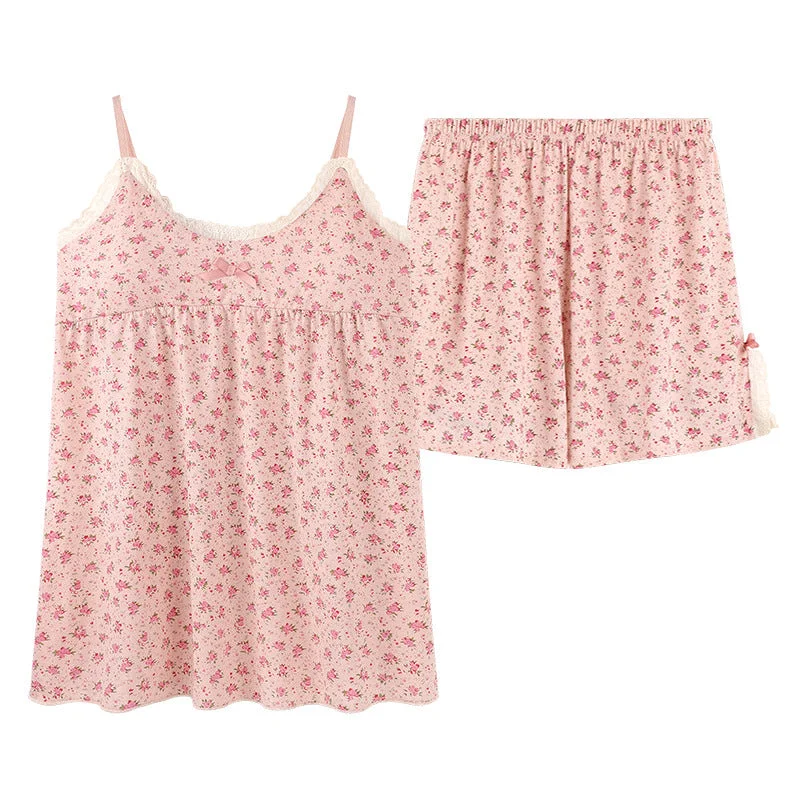 Lace Padded Cami Floral Pajama Set