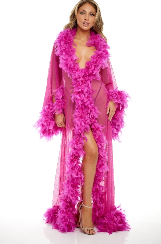 Long Robe Marabou Trim