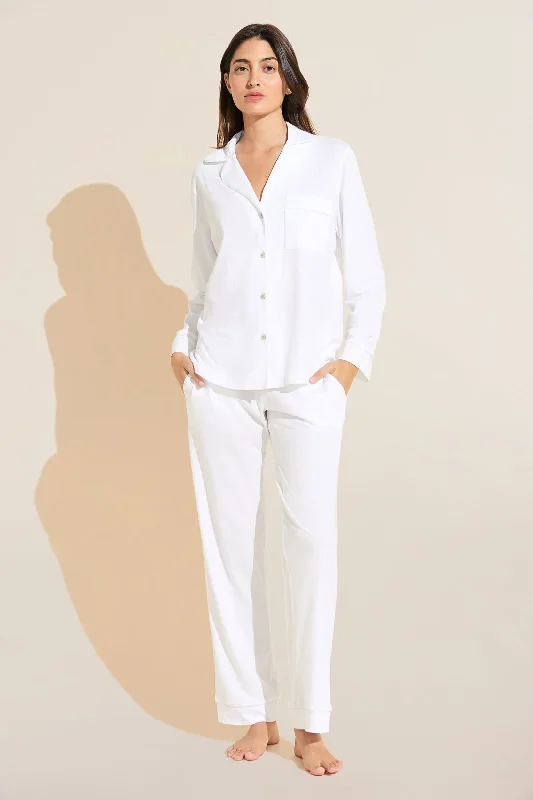 Organic Pima Cotton Notch Collar Top & Pant PJ Set