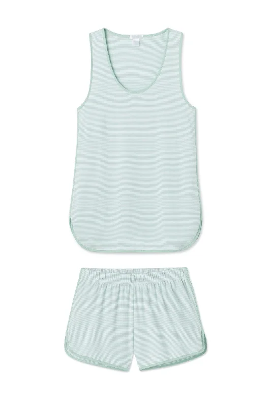 Pima Tank-Short Set in Parisian Green