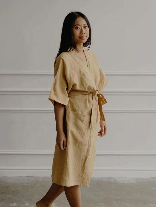 Midnight Linen Bathrobe | Multiple Colours