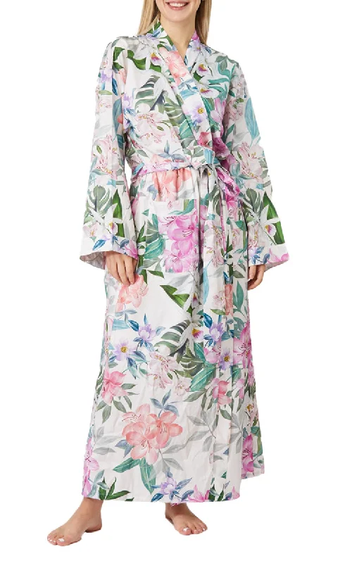 Sanctuary Studio 100% Cotton Sateen Long Sleeve Robe Pink Nymph