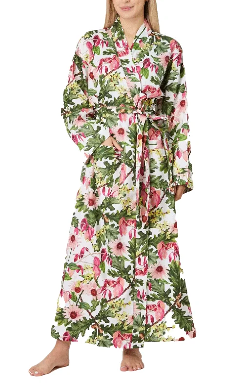 Sanctuary Studio 100% Cotton Sateen Long Sleeve Robe Botanic Print