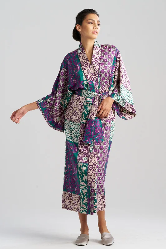 TAPESTRY Long Robe in Purple Multi