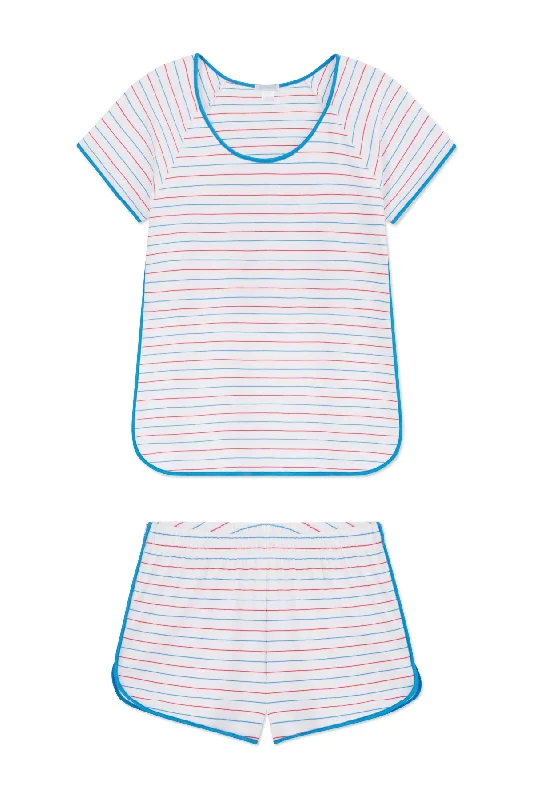 Pima Shorts Set in Ultramarine Nautical Stripe