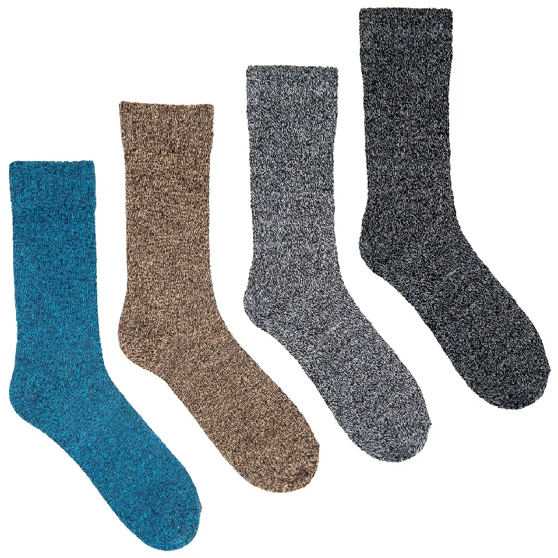 4 Pack Clear Creek Men's Marled Crew Socks Shoe Size 10-13