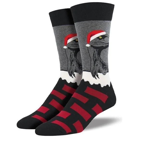 Raptor Claus King Size Socks Men’s Crew Sock