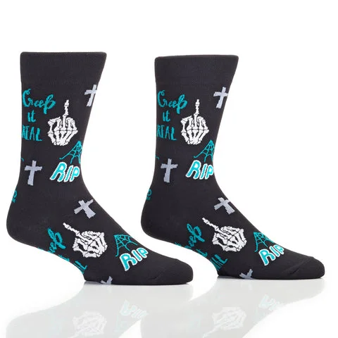 "Creep It Real" Cotton Dress Crew Socks by YO Sox