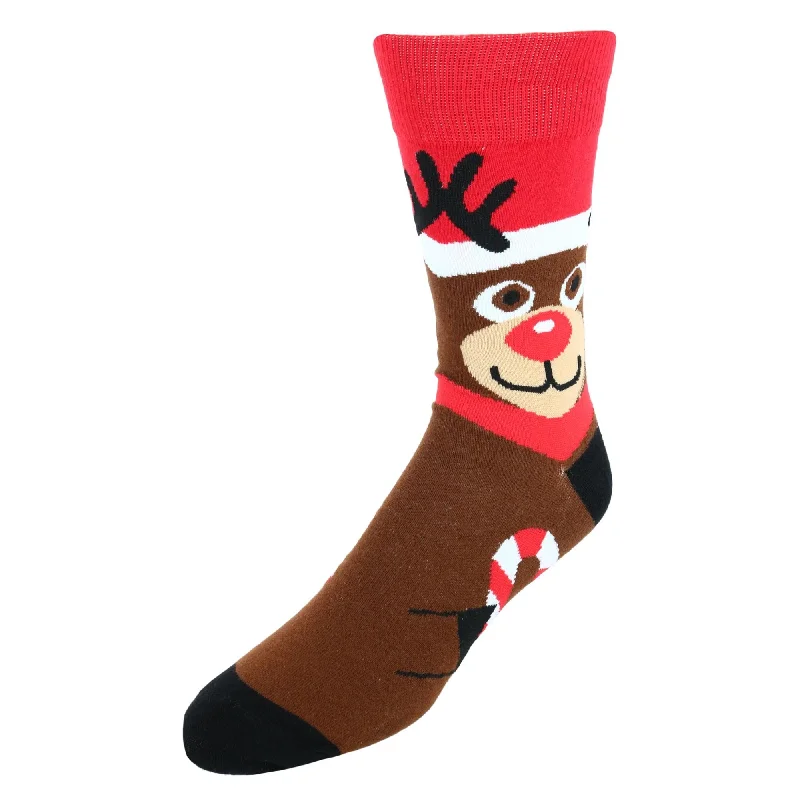 CTM® Men's Rudolph Christmas Novelty Socks