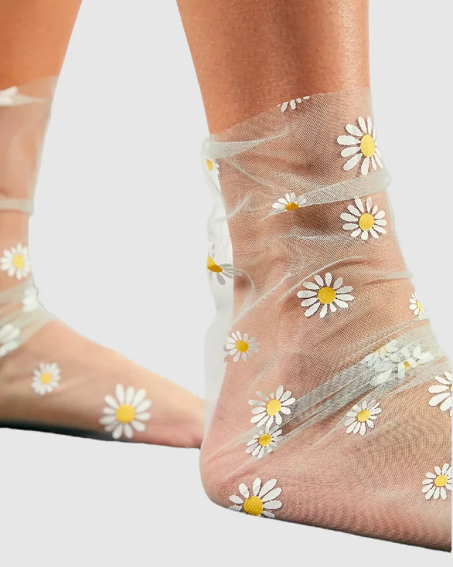 Daisy Tulle Socks - Mint