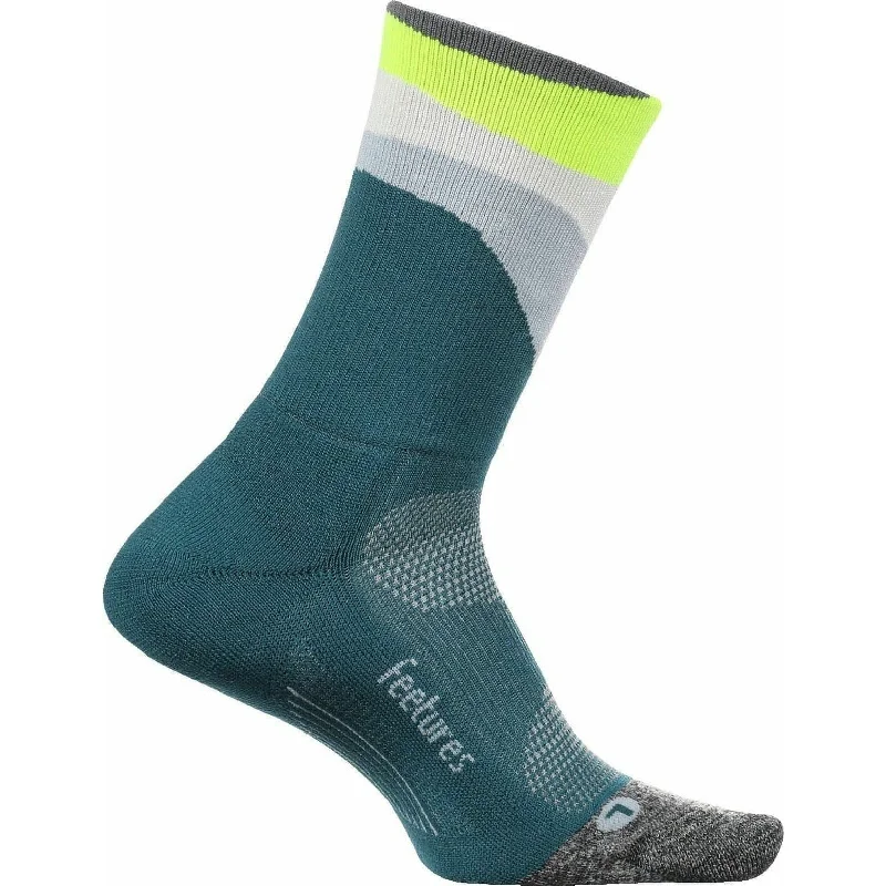 Feetures Elite Light Cushion Mini Crew Running Socks - Teal