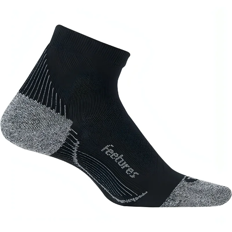 Feetures Plantar Fasciitis Relief Light Cushion Quarter Socks - Black