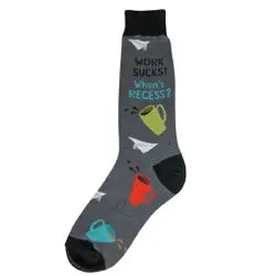 Men's Sock - Work Sucks / When's Recess? - 6999M