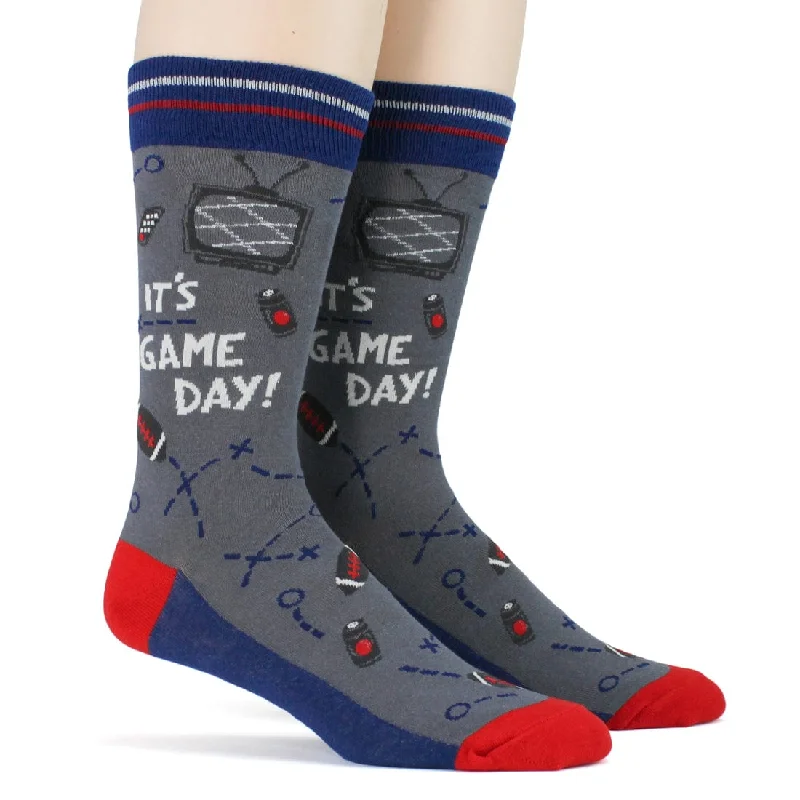 Game Day Red Blue Men's Crew Socks