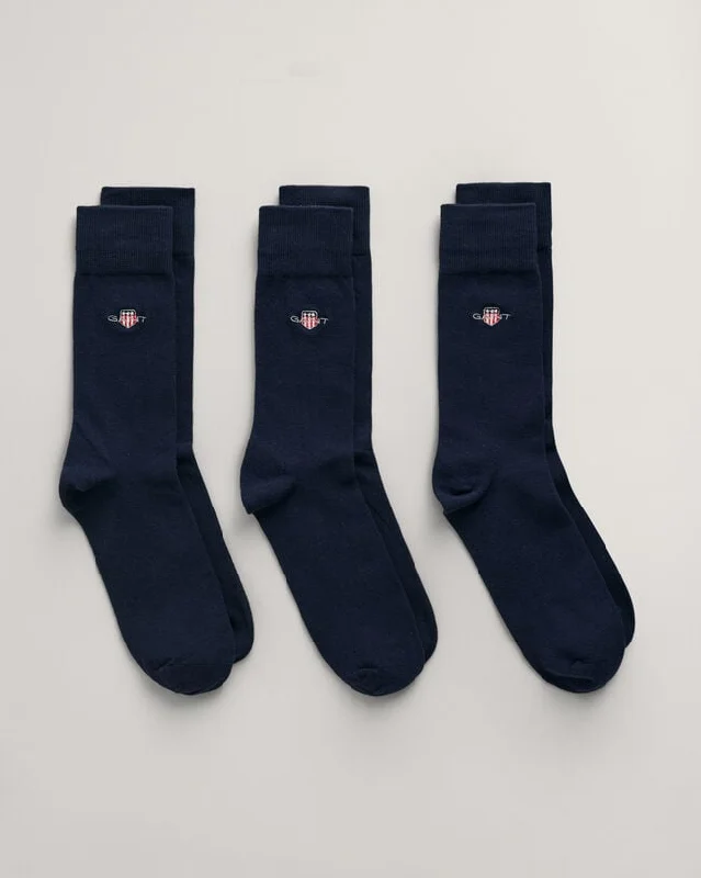 Gant Men's 3 Pack Shield Socks - Evening Blue