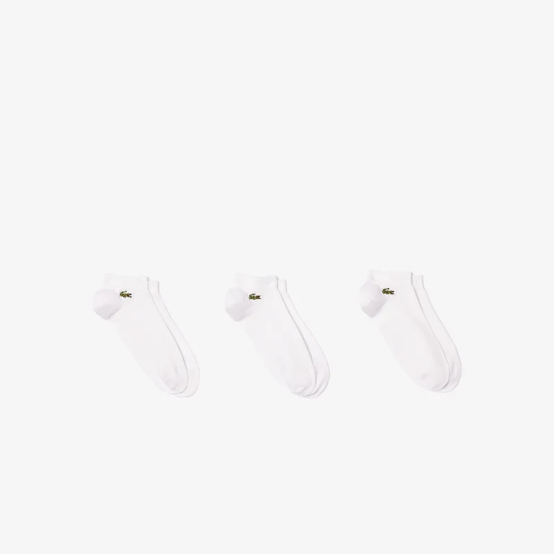 Lacoste Men's SPORT Low-Cut Socks 3 Pack - White/White/White