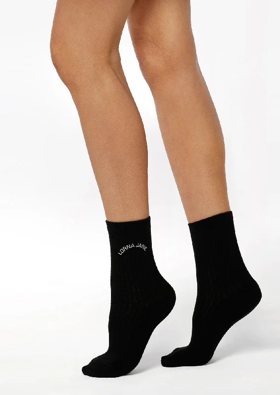 Lorna Jane Quarter Crew Sock - Black