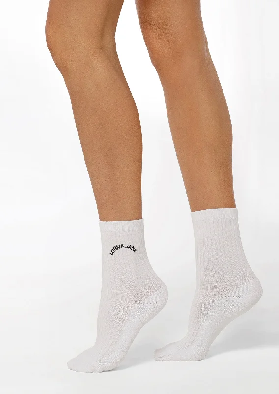 Lorna Jane Quarter Crew Sock - White