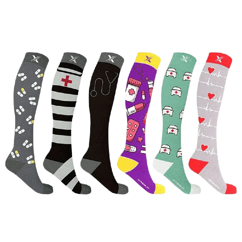 Medical Prints Compression Socks (6-Pairs)