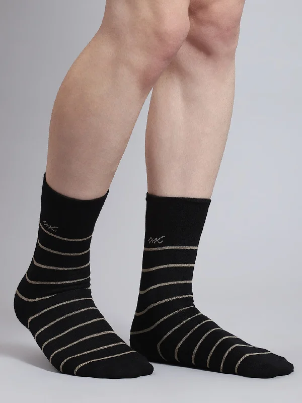 Men Pure Wool Stripe Mid Calf Length Socks (1 Pair)