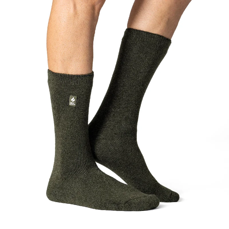 Mens Lite Dunlin Plain Socks - Forest Green