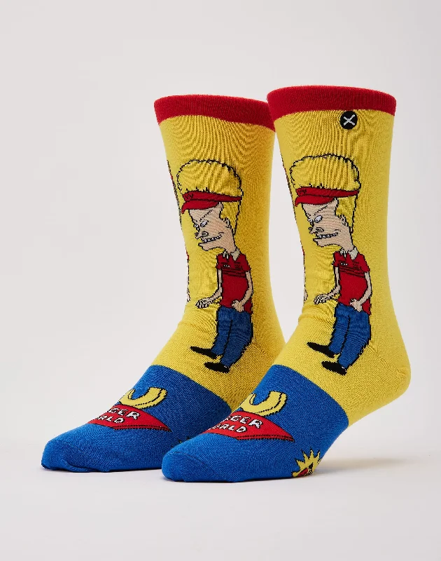 Odd Sox Beavis & Butthead Burger World Crew Socks