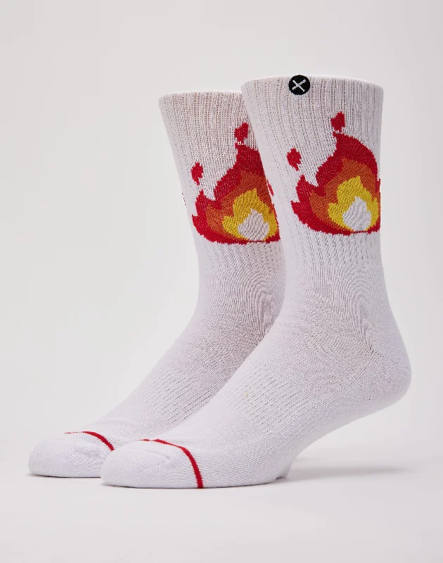 Odd Sox Pixel Flames Crew Socks