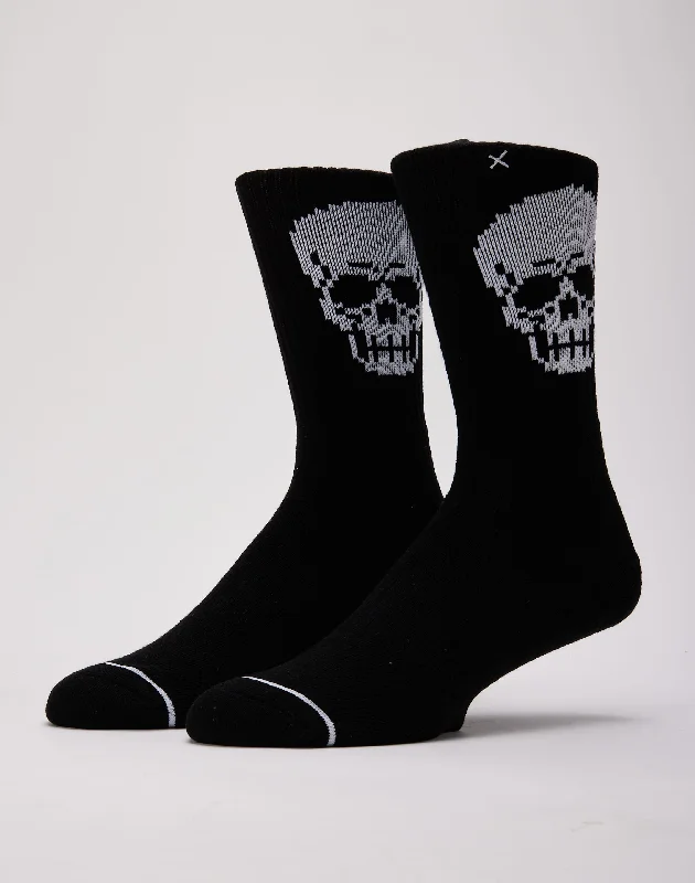 Odd Sox Pixel Skull Crew Socks