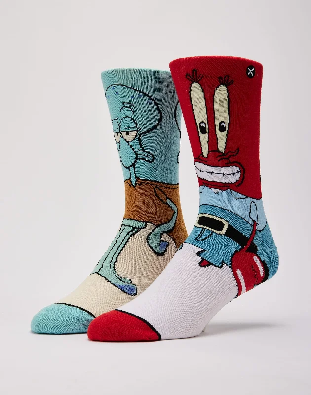 Odd Sox Squidward And Mr. Krabs Crew Socks