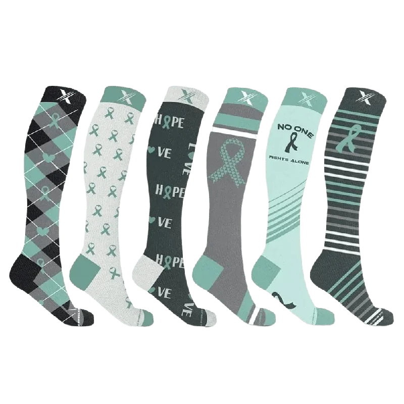 Ovarian Cancer Awareness Socks (6-Pairs)