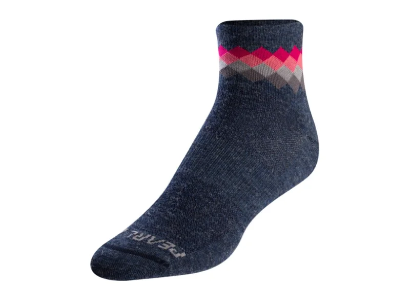 Pearl Izumi Merino Sock - Womens - Navy-Sugar Coral Solitaire