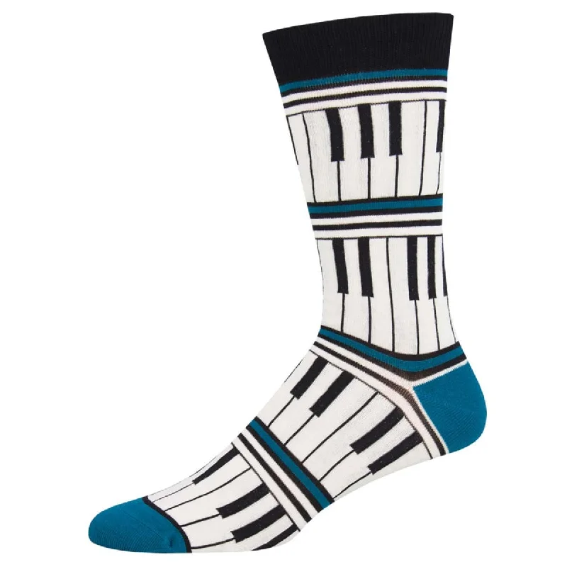 Piano Stripe Men's Bamboo Crew Socks