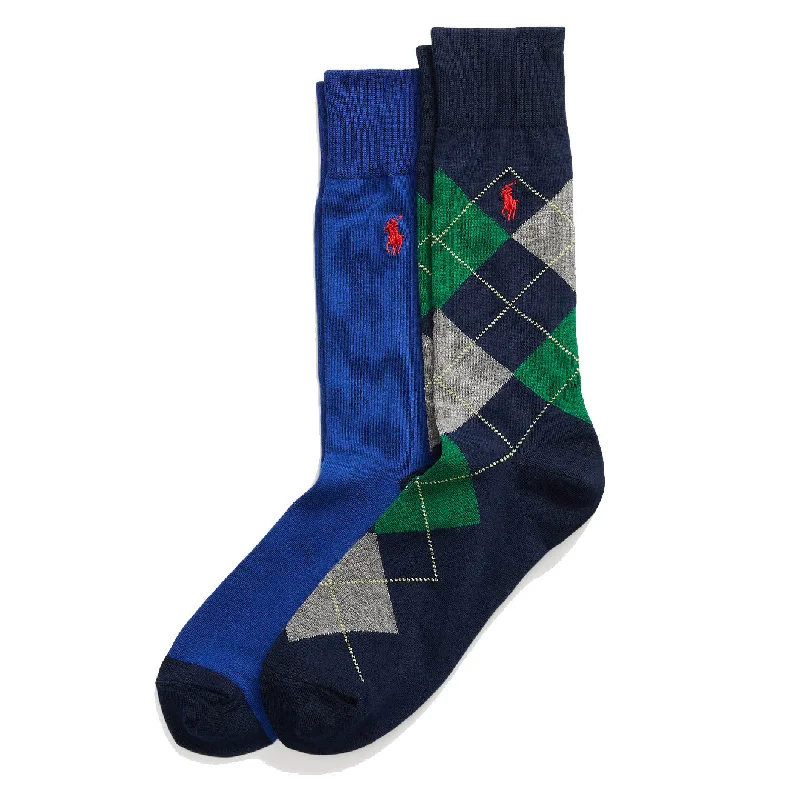 Polo Ralph Lauren 2 Pack Argyle Crew Sock Navy / Royal