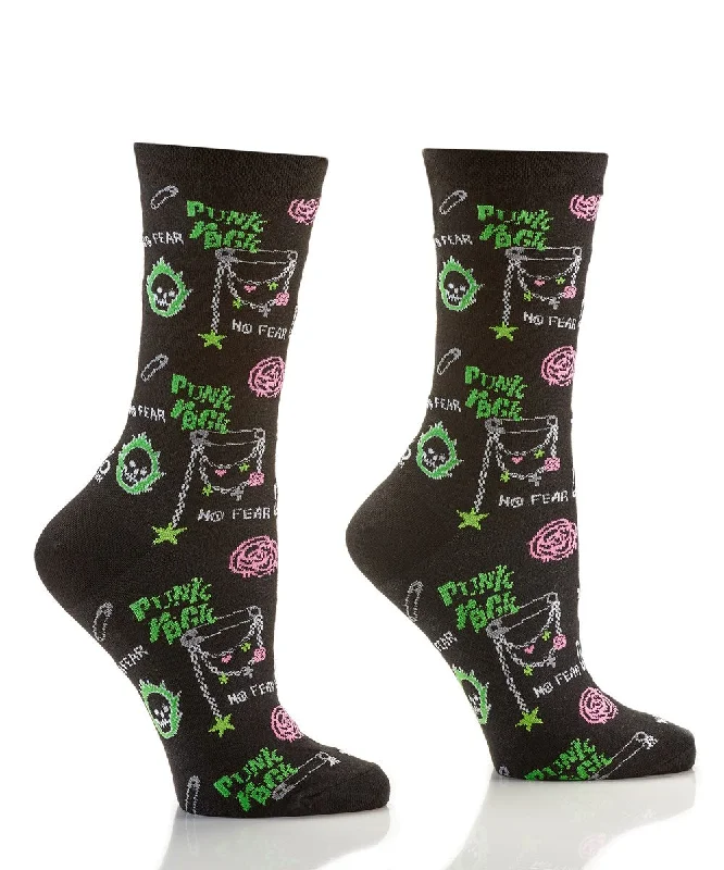 "Punk Rock" Cotton Dress Crew Socks by YO Sox -Medium