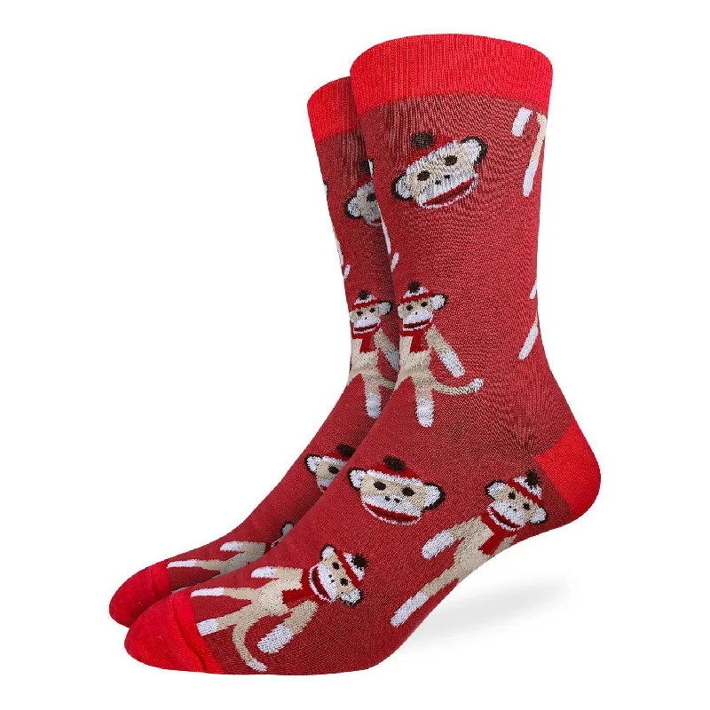 "Sock Monkeys" Cotton Crew Socks by Good Luck Sock