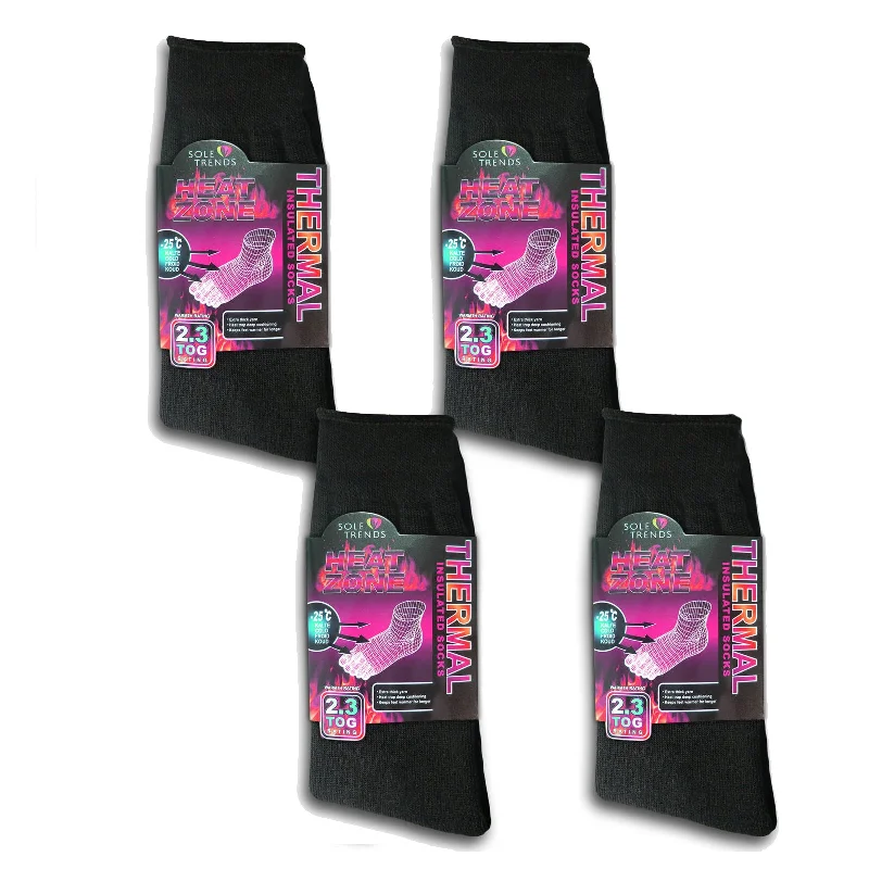 Sole Trends 4-Pack Women's Insulated Thermal Heat Zone Extra Thick Yarn 2.3 TOG Rated Socks