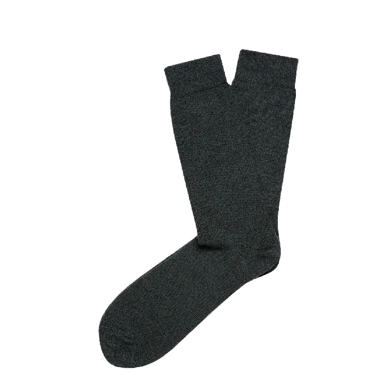 Sunspel Merino Wool Socks Dark Moss Twist