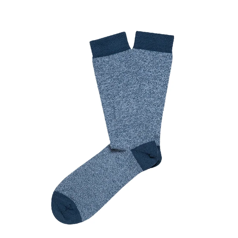 Sunspel Organic Cotton Socks Teal / Storm Blue Twist