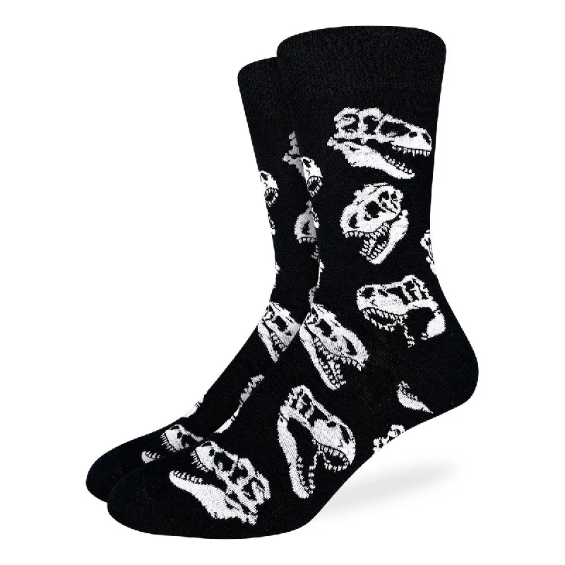 "Dinosaur Skulls" Cotton Crew Socks by Good Luck Sock