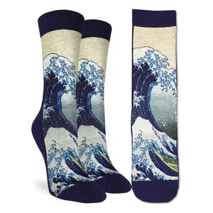 "The Wave" Active Crew Socks by Good Luck Sock-Medium