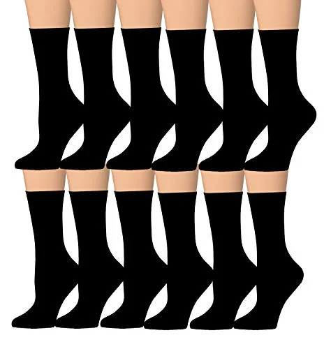 Tipi Toe Women's 12 Pairs Colorful Patterned Crew Socks (WC14C-AB)