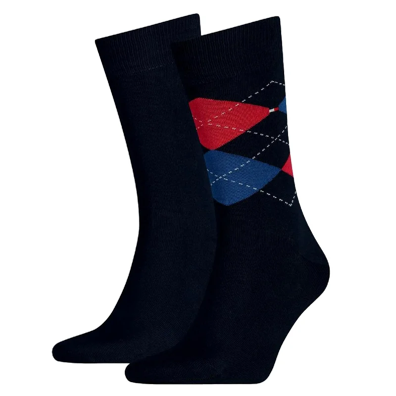 Tommy Hilfiger 2 Pack Check Sock - Tommy Original