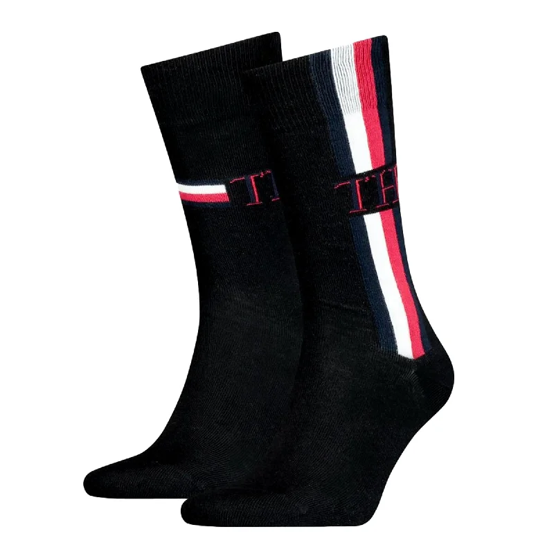 Tommy Hilfiger 2 Pack Iconic Stripe Socks - Black