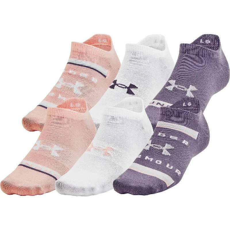 Under Armour Essential (6 Pack) Womens No Show Socks - Pink